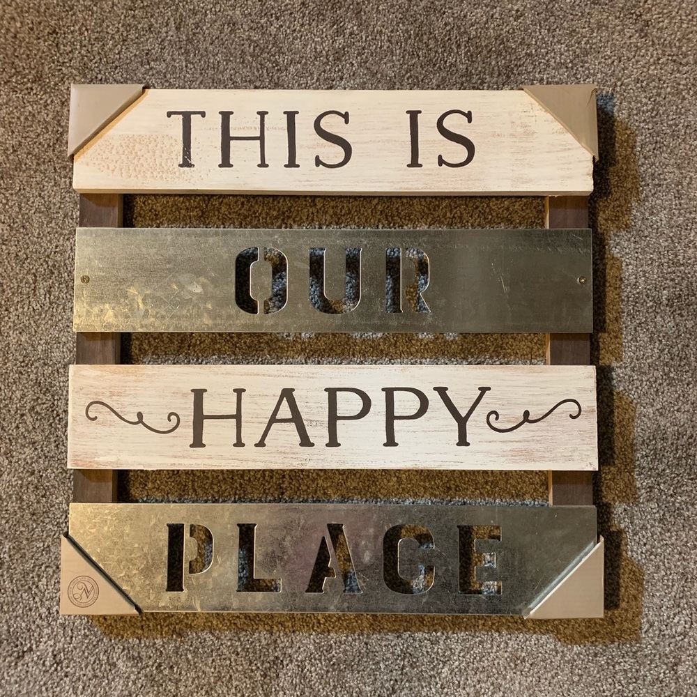 16 x 16” “Happy Place” wall decor
